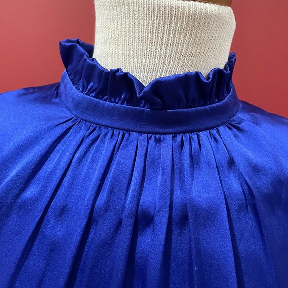 Alice & Trixie Ruffle Sleeve and Collar Blouse in Cobalt Blue Size M (NWT) - Picture 2 of 7